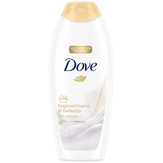 Dove Nourishing Silk 2v1 sprchový gel + pěna do koupele 750 ml