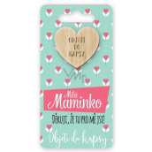 Niekupione Kieszonkowe Przytulanie Serce Kochana Mamo, dziękuję, że jesteś dla mnie!, przytulanie do kieszeni 6 x 12 cm
