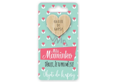 Niekupione Kieszonkowe Przytulanie Serce Kochana Mamo, dziękuję, że jesteś dla mnie!, przytulanie do kieszeni 6 x 12 cm