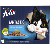 Felix Fantastic kapsičky pro kočky v želé losos, platýs, tuňák a treska 12 x 85 g
