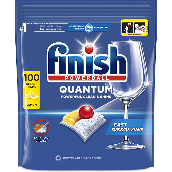 Finish Quantum All in 1 Cytrynowa Iskra tabletki do zmywarki 100 sztuk