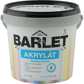 BARLET akrylát fasádní barva bílá báze A, 1 kg BARLET akrylát fasádní barva bílá báze A, 1 kg