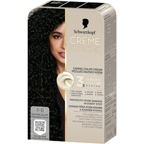 Schwarzkopf Creme Supreme farba do włosów 1-0 naturalna czarna 60 ml Schwarzkopf Creme Supreme farba do włosów 1-0 naturalna czarna 60 ml