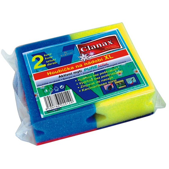Clanax Gąbka frezowana do naczyń XL 2 sztuki