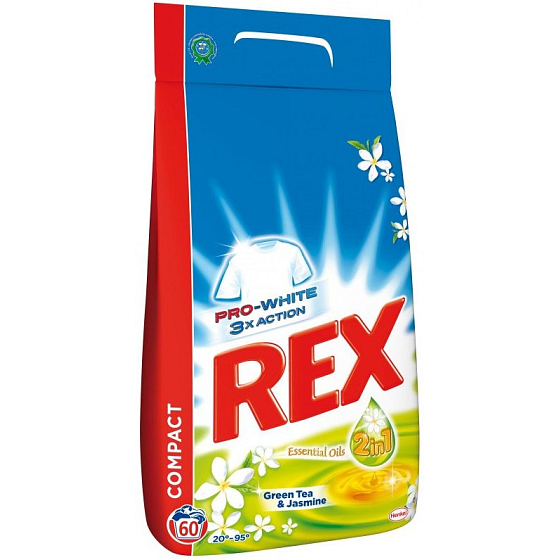 Rex 3x Action Green Tea & Jasmine Pro-White prášek na praní 60 dávek 4,5 kg