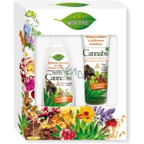 Bione Cosmetics Cannabis bylinný balzám 300 ml + bylinné mazání 260 ml, kosmetická sada Bione Cosmetics Cannabis bylinný balzám 300 ml + bylinné mazání 260 ml, kosmetická sada