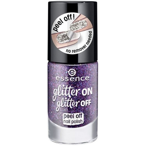 Essence Glitter on Glitter Off Peel Off Nail Polish slupovací lak na nehty 04 Spotlight On! 8 ml