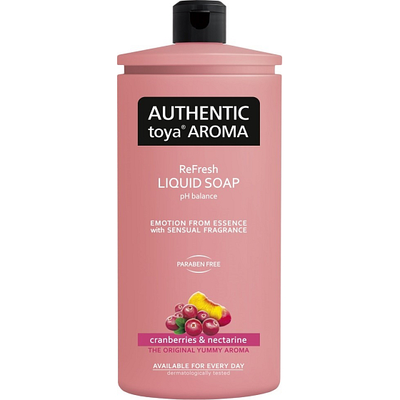 Autentyczne Toya Aroma Żurawina i Nektaryna płynne mydło uzupełnienie 600 ml