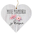 Bohemia Gifts Drewniane dekoracyjne serce z nadrukiem Maminka 12 cm
