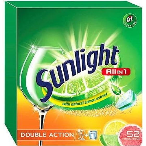 Sunlight All in 1 Double Action Citrus Fresh tablety do myčky nádobí 52 kusů