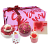 Bomb Cosmetics Date Night šumivá kula do wanny 2 x 160 g + mydło glicerynowe 100 g + špalíček do wanny 2 x 50 g, zestaw kosmetyczny