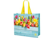 Taška nákupní laminovaná 45 x 40 x 18 cm Tulipány