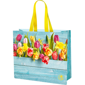 Taška nákupní laminovaná 45 x 40 x 18 cm Tulipány