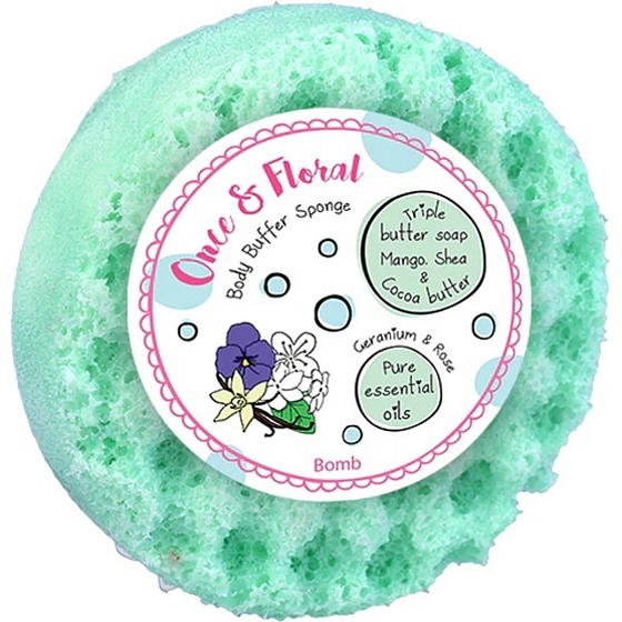 Bomb Cosmetics Once & Floral naturalna gąbka do prysznica z masłem 200 g