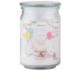 Świeczka szklana Emocio 93x142mm z szklanym wieczkiem Birthday     4304