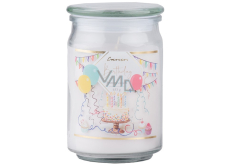 Świeczka szklana Emocio 93x142mm z szklanym wieczkiem Birthday 4304