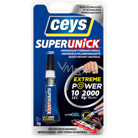 Ceys Superceys Unick gel univerzální vteřinové lepidlo 3 g Ceys Superceys Unick gel univerzální vteřinové lepidlo 3 g