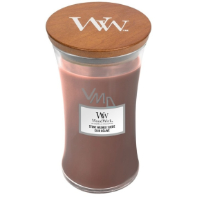 WoodWick Stone Washed Suede - Sepraný semiš vonná svíčka s dřevěným knotem a víčkem sklo velká 609 g WoodWick Stone Washed Suede - Sepraný semiš vonná svíčka s dřevěným knotem a víčkem sklo velká 609 g