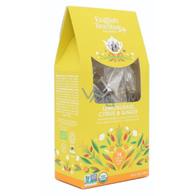 English Tea Shop Bio Citrónová tráva, Zázvor a Citrusy 15 kusů bioodbouratelných pyramidek čaje, 30 g English Tea Shop Bio Citrónová tráva, Zázvor a Citrusy 15 kusů bioodbouratelných pyramidek čaje, 30 g