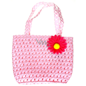 Kids Fun Taška s květinou světle růžová pro děti 20 x 15 cm