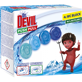 Dr. Devil WC Push Pull Gel Polar Aqua blok WC bez koszyka, 4 × 20 g
