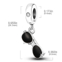 Charm Srebrna 925 Słoneczne okulary, zawieszka na bransoletkę symbol
