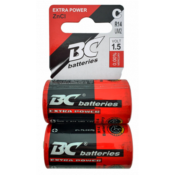BC Batteries Extra Power zinkochloridová baterie 1,5V R14 2 kusy