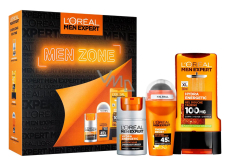 Loreal Men Expert Zone Hydra Energetic żel pod prysznic z tauryną 300 ml + Thermic Resist antyperspirant roll-on 50 ml + Hydra Energetic krem nawilżający do twarzy 50 ml, zestaw kosmetyczny dla mężczyzn