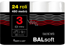 Balsoft toaletní papír 3 vrstvý 20 m 24 kusů