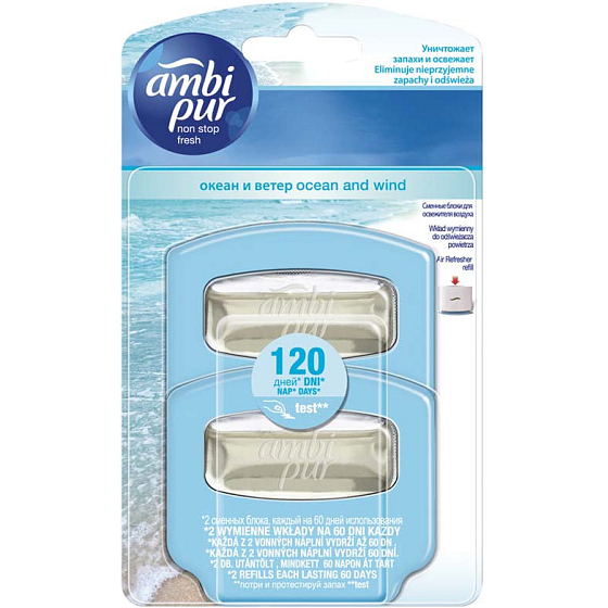 Ambi Pur Non Stop Fresh Ocean and Wind osvěžovač vzduchu náplň 2 x 5,5 ml