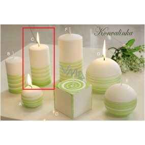 Lima Aromatická spirála Konvalinka svíčka bílo - zelená válec 60 x 120 mm 1 kus