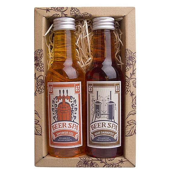 Bohemia Gifts Beer Spa ekstrakt z piwnych drożdży i chmielu żel pod prysznic 200 ml + szampon do włosów 200 ml, zestaw kosmetyczny