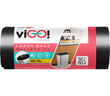 viGO worki na odpady czarne, 6 µ, 35 l, 48 × 57 cm, 50 ks