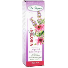 Dr. Popov Viroten originální bylinné kapky na podporu imunitního systému a dýchacích cest 50 ml Dr. Popov Viroten originální bylinné kapky na podporu imunitního systému a dýchacích cest 50 ml