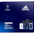 Adidas UEFA Champions League Edition VIII voda po holení 100 ml + parfémovaný deodorant sklo 75 ml + deodorant sprej 150 ml + sprchový gel 250 ml, kosmetická sada pro muže