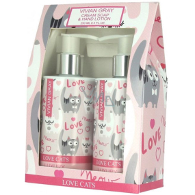 Vivian Gray Love Cats płynne mydło do rąk 250 ml + mleczko do rąk 250 ml, zestaw kosmetyczny