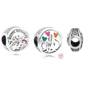Charm Srebrny 925 Disney Urodziny - Wszystkiego najlepszego z okazji urodzin, koralik na bransoletkę urodzinową Charm Srebrny 925 Disney Urodziny - Wszystkiego najlepszego z okazji urodzin, koralik na bransoletkę urodzinową