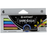 Centropen Shine4Black długopisy metaliczne z intensywnymi tuszami 1 mm 6 kolorów