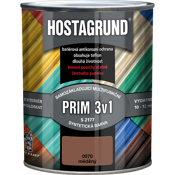 Hostagrund Prim 3w1 S2177 podkład i wykończenie do metalu, 0970 miedź, 600 ml