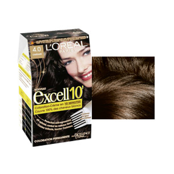 Loreal Paris Excell 10 barva na vlasy odstín 4,0 hnědá