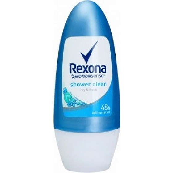 Rexona Shower Clean kuličkový antiperspirant deodorant roll-on pro ženy 50 ml