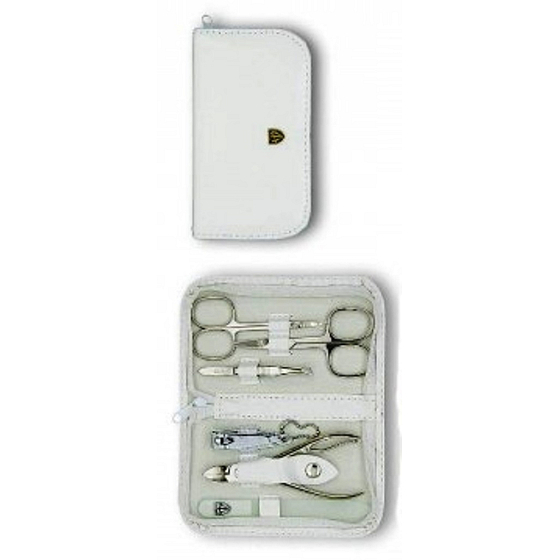Kellermann 3 Swords Luxusní manikúra 6 dílná Artical Leather White 7830 FN BL