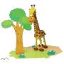 Jumping Clay Savana - Žirafa samoschnoucí modelovací hmota 56 g + papírová maketa + plastové tvořítko 5+