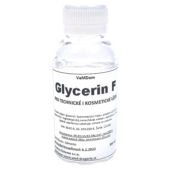 VeMDom Glycerin F, gliceryna, Pharma jakość, roślinny olej bezwodny 99,5% 100 ml