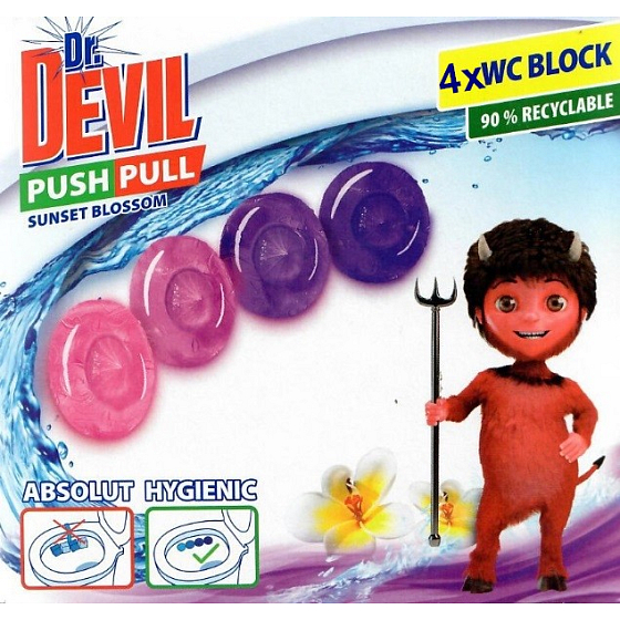 Dr. Devil Sunset Blossom Push Pull WC blok bez koszyka 4 x 20 g