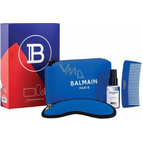 Balmain Paris Cosmetic Bag Blue bezoplachový kondicionér 50 ml + maska na spaní + kapesní hřebínek + neoprénová taštička, kosmetická sada