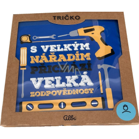 Albi Humorné tričko Velké nářadí, velká zodpovědnost, pánské velikost XL Albi Humorné tričko Velké nářadí, velká zodpovědnost, pánské velikost XL