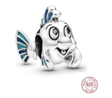 Charm Srebrna 925 Disney Mała Syrenka - Flounder rybka, bransoletka muszelka