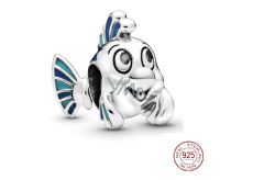 Charm Srebrna 925 Disney Mała Syrenka - Flounder rybka, bransoletka muszelka