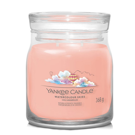 Yankee Candle Watercolour Skies - Akvarelová obloha vonná svíčka Signature střední sklo 2 knoty 368 g